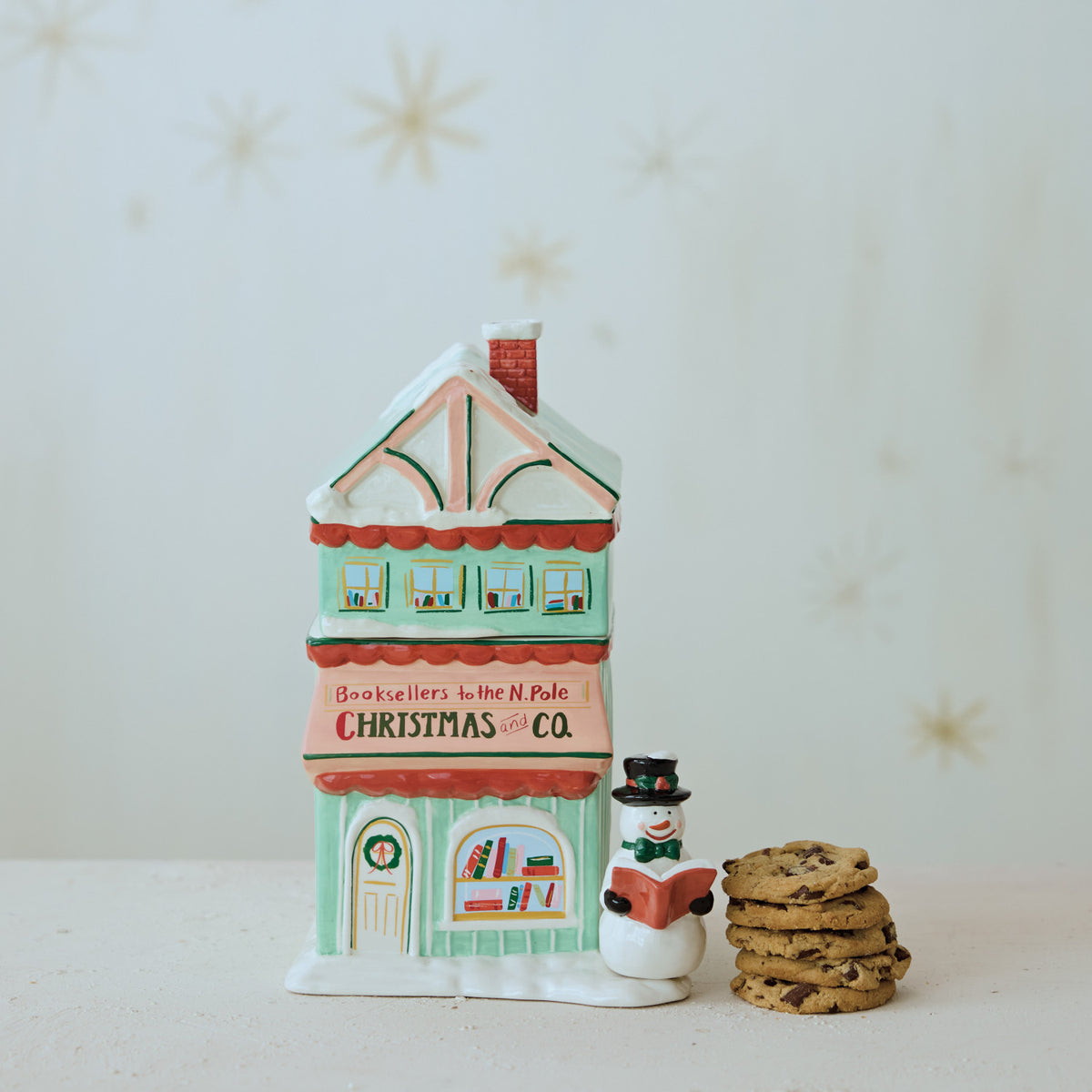 Ceramic Bookstore Cookie Jar