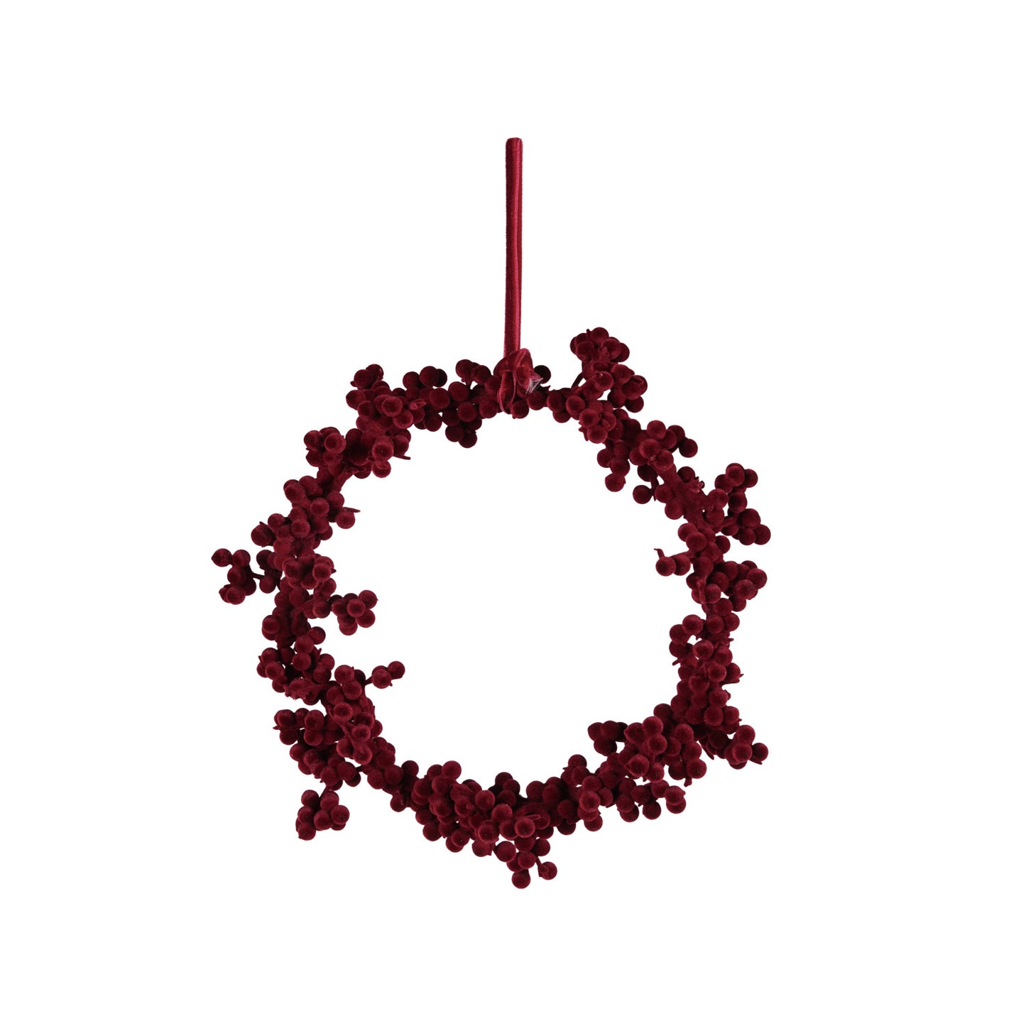 8" Flocked Round Ball Wreath