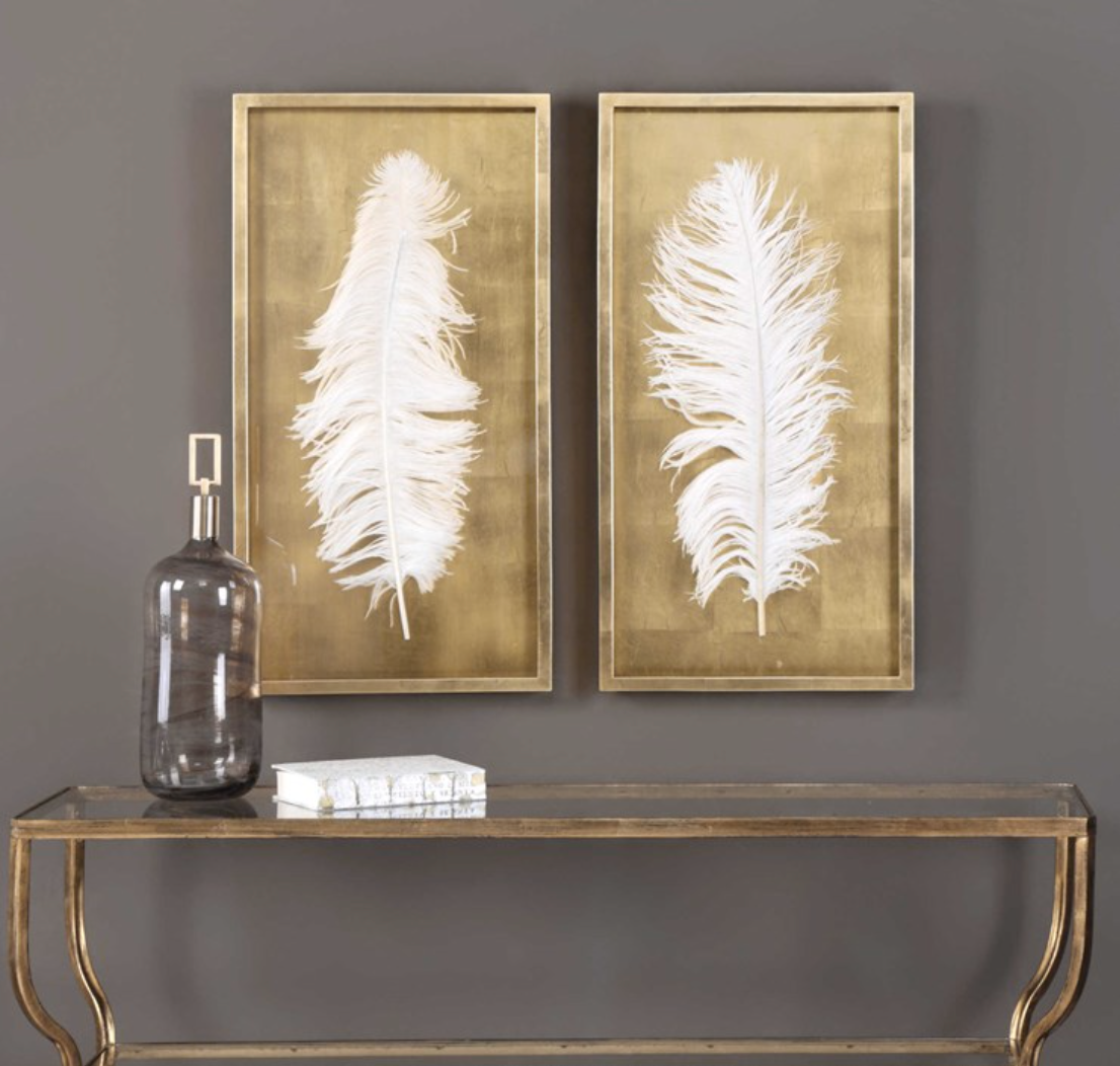 White Feathers Shadow Box S/2