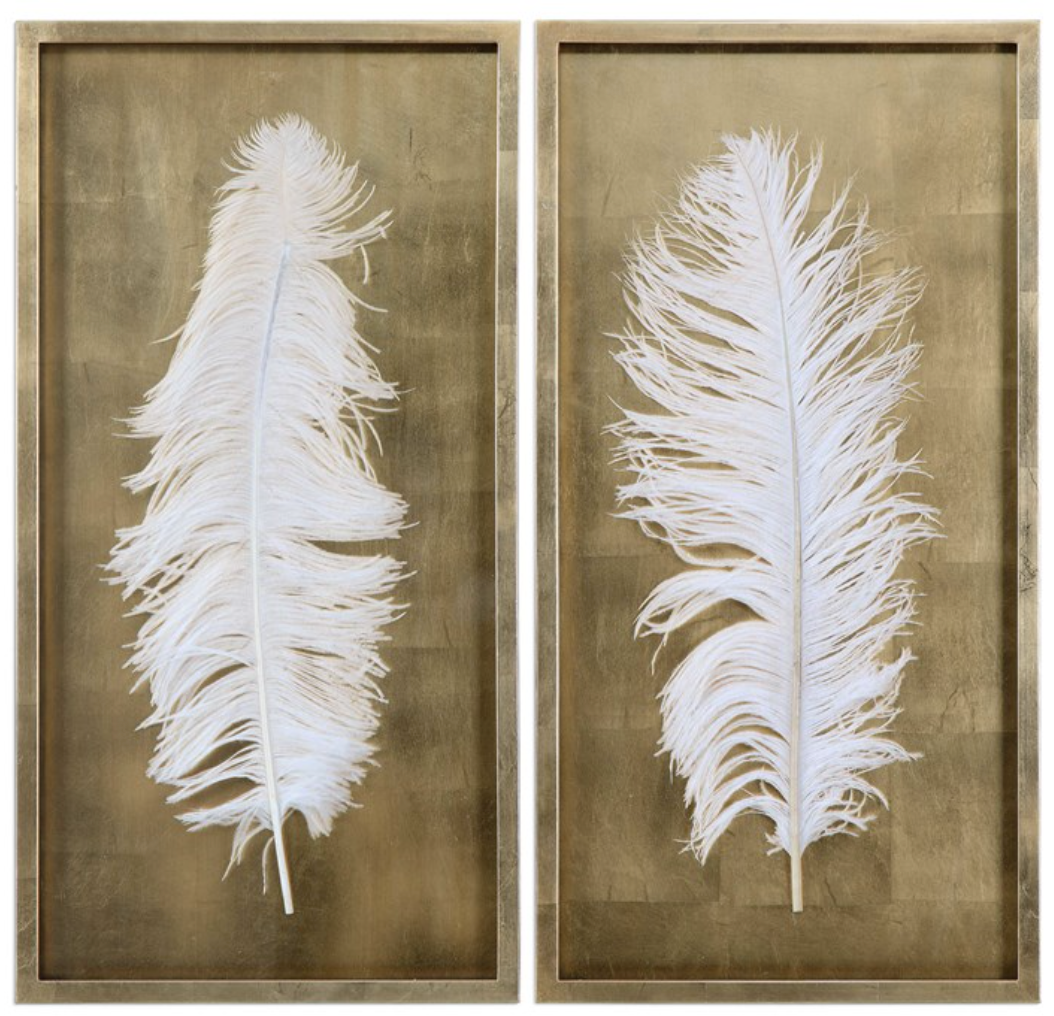 White Feathers Shadow Box S/2